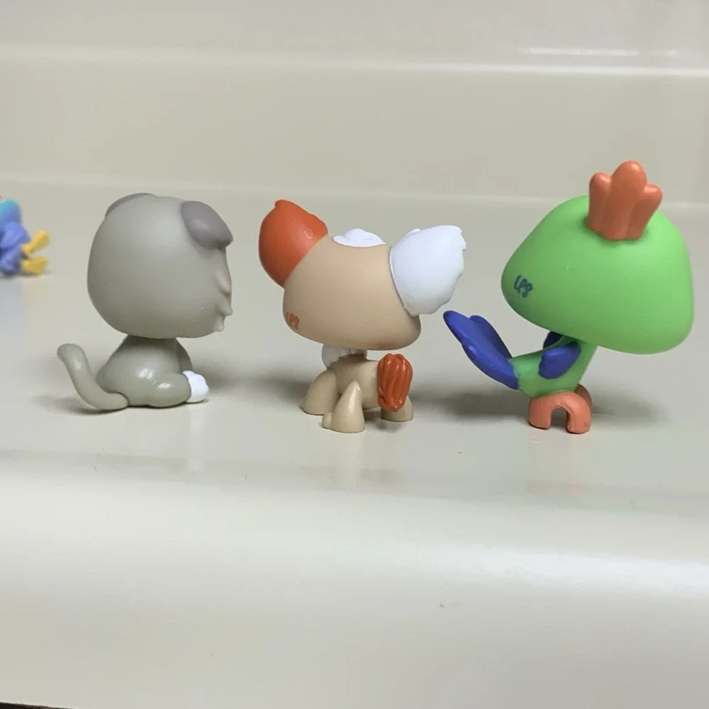 7 LPS Littlest Pet Shop Pets Dog Cat Bird Monkey